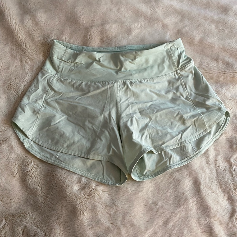 Teal Lululemon shorts, size 4, lightly used in very good condition